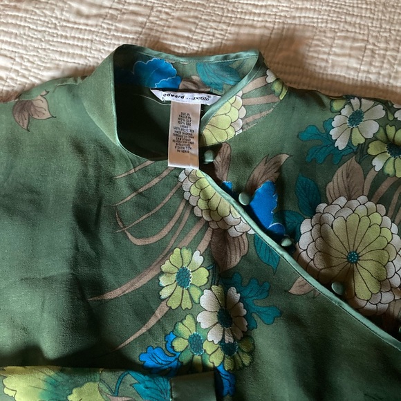 100% silk Edward Petite Mandarin collar shirt - Picture 3 of 6